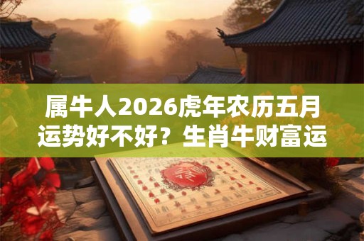 属牛人2026虎年农历五月运势好不好？生肖牛财富运程怎么样