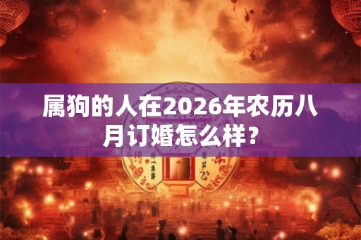 属狗的人在2026年农历八月订婚怎么样？
