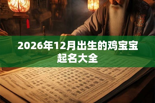 2026年12月出生的鸡宝宝起名大全