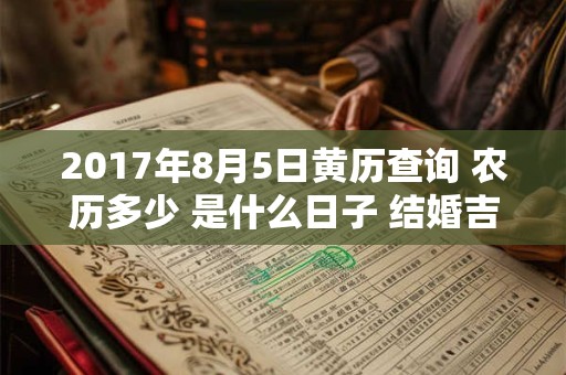 2017年8月5日黄历查询 农历多少 是什么日子 结婚吉时