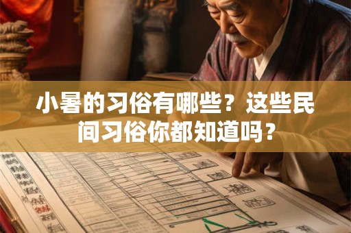 小暑的习俗有哪些？这些民间习俗你都知道吗？