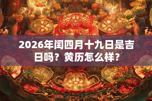 2026年闰四月十九日是吉日吗?黄历怎么样? 2026年闰四月十九日是吉日吗?黄历怎么样?