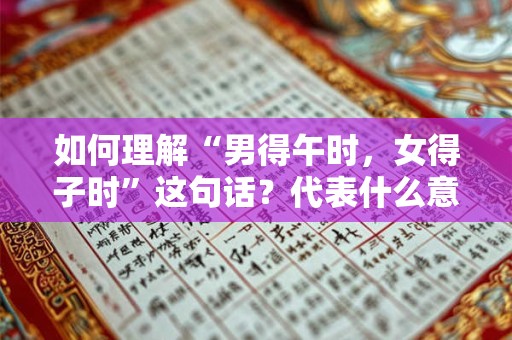 如何理解“男得午时，女得子时”这句话？代表什么意思？