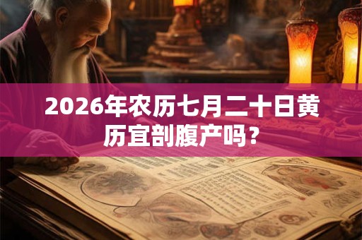 2026年农历七月二十日黄历宜剖腹产吗？