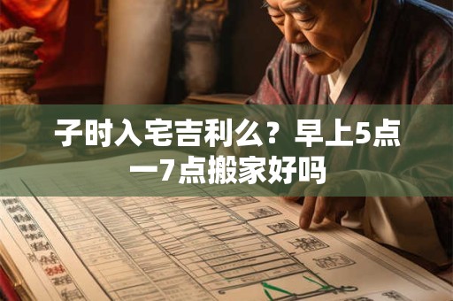 子时入宅吉利么？早上5点一7点搬家好吗