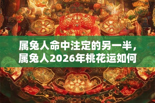 属兔人命中注定的另一半，属兔人2026年桃花运如何？