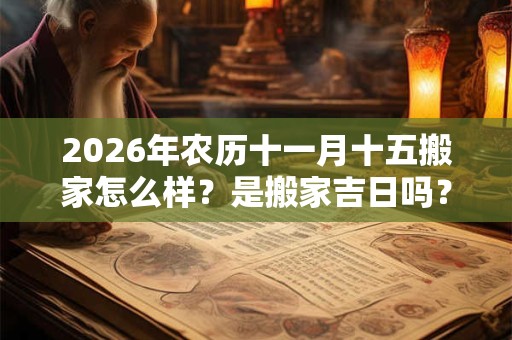 2026年农历十一月十五搬家怎么样？是搬家吉日吗？