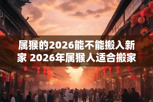 属猴的2026能不能搬入新家 2026年属猴人适合搬家吗