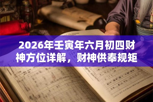 2026年壬寅年六月初四财神方位详解，财神供奉规矩