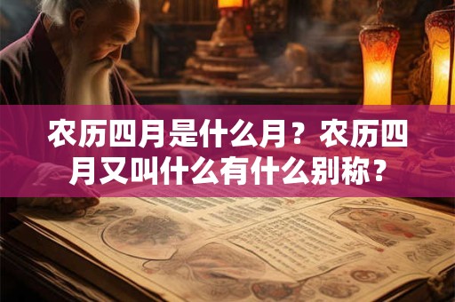农历四月是什么月？农历四月又叫什么有什么别称？