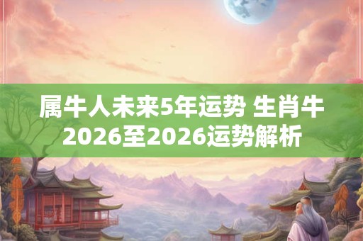 属牛人未来5年运势 生肖牛2026至2026运势解析