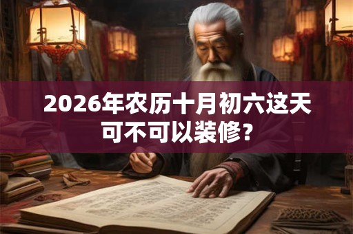 2026年农历十月初六这天可不可以装修？