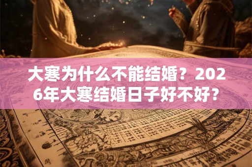 大寒为什么不能结婚？2026年大寒结婚日子好不好？