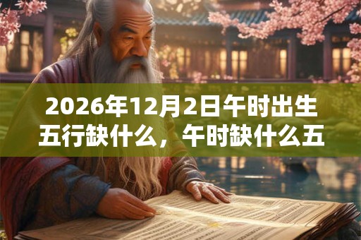 2026年12月2日午时出生五行缺什么，午时缺什么五行