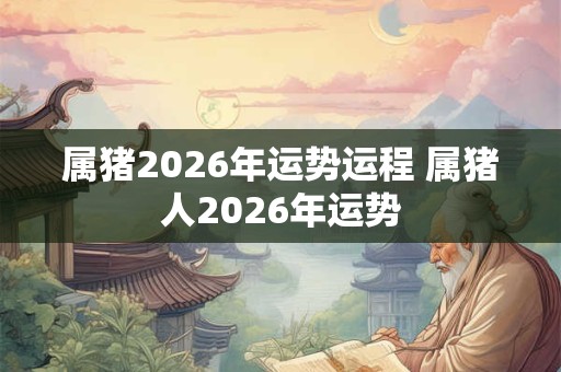 属猪2026年运势运程 属猪人2026年运势