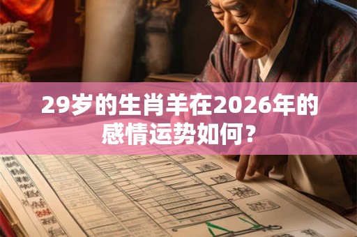 29岁的生肖羊在2026年的感情运势如何？