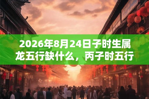 2026年8月24日子时生属龙五行缺什么，丙子时五行缺什么