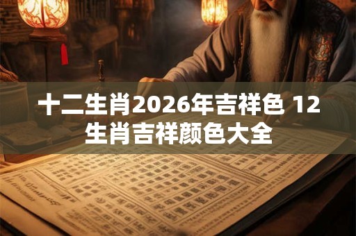 十二生肖2026年吉祥色 12生肖吉祥颜色大全