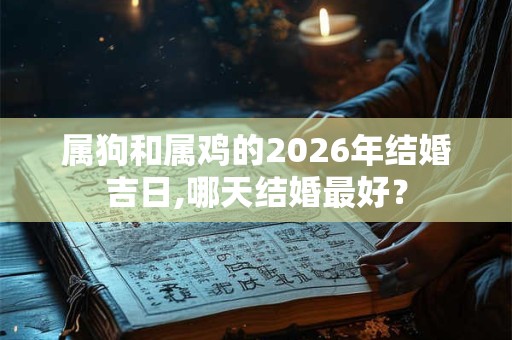 属狗和属鸡的2026年结婚吉日,哪天结婚最好？