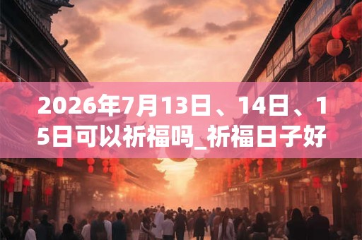 2026年7月13日、14日、15日可以祈福吗_祈福日子好吗