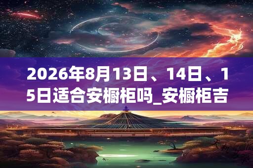 2026年8月13日、14日、15日适合安橱柜吗_安橱柜吉利吗