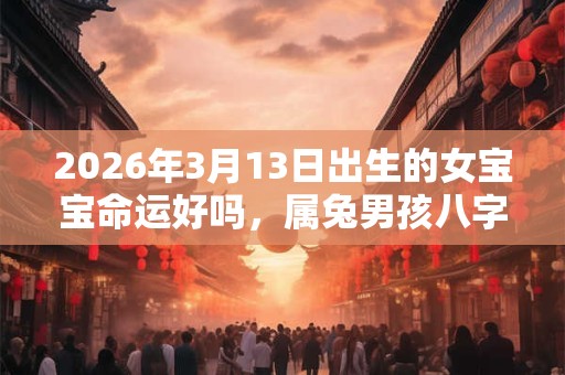 2026年3月13日出生的女宝宝命运好吗，属兔男孩八字命运查询