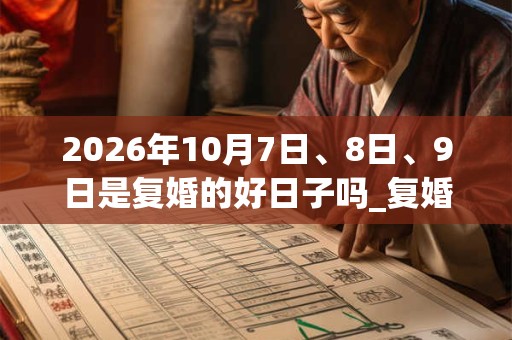 2026年10月7日、8日、9日是复婚的好日子吗_复婚可以吗 2026年10月7日、8日、9日是复婚的好日子吗_复婚可以吗