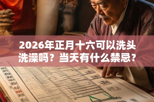 2026年正月十六可以洗头洗澡吗?当天有什么禁忌? 2026年正月十六可以洗头洗澡吗?当天有什么禁忌?