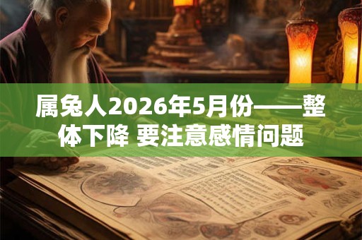 属兔人2026年5月份——整体下降 要注意感情问题