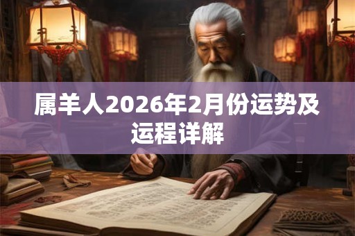 属羊人2026年2月份运势及运程详解