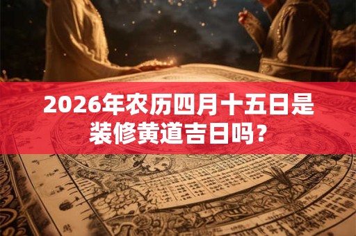 2026年农历四月十五日是装修黄道吉日吗？