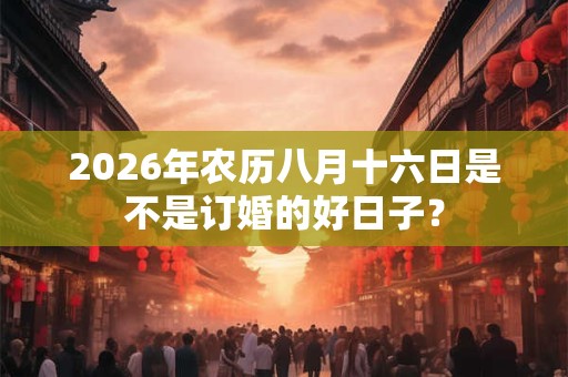 2026年农历八月十六日是不是订婚的好日子？
