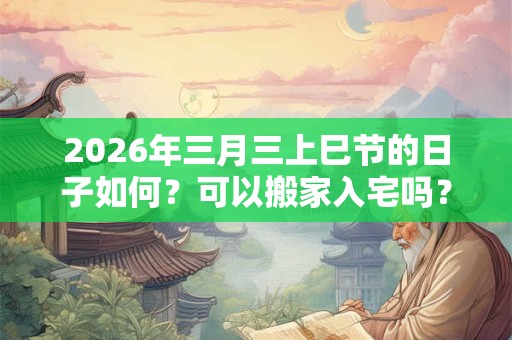 2026年三月三上巳节的日子如何？可以搬家入宅吗？
