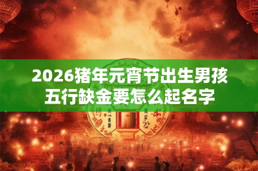 2026猪年元宵节出生男孩五行缺金要怎么起名字