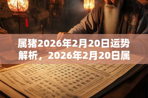 属猪2026年2月20日运势解析，2026年2月20日属猪人运势