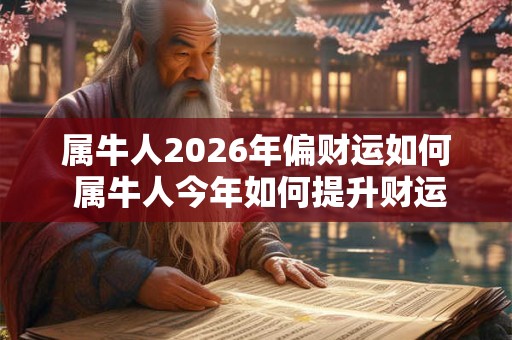 属牛人2026年偏财运如何 属牛人今年如何提升财运