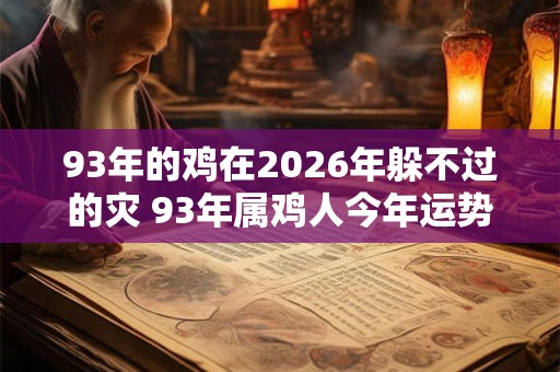 93年的鸡在2026年躲不过的灾 93年属鸡人今年运势好吗