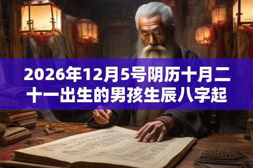 2026年12月5号阴历十月二十一出生的男孩生辰八字起名