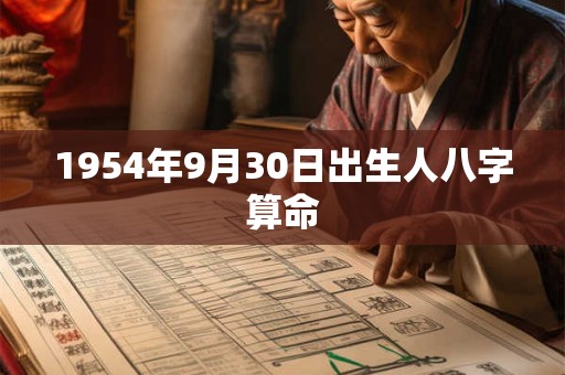 1954年9月30日出生人八字算命 1954年9月30日出生人八字算命