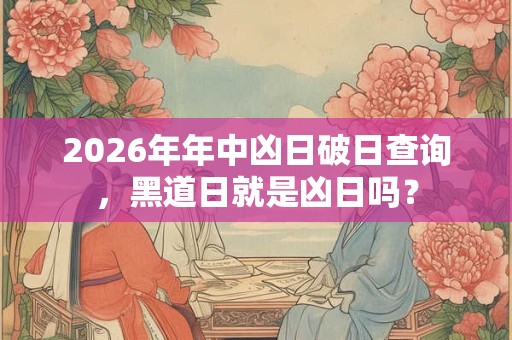 2026年年中凶日破日查询，黑道日就是凶日吗？
