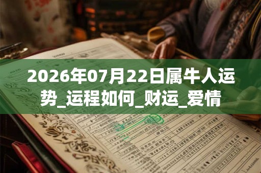 2026年07月22日属牛人运势_运程如何_财运_爱情