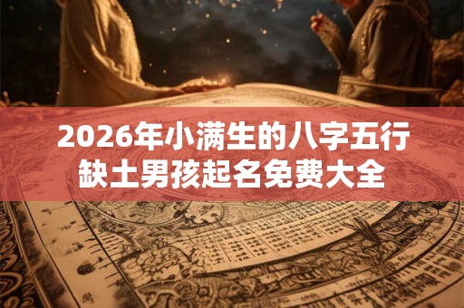 2026年小满生的八字五行缺土男孩起名免费大全