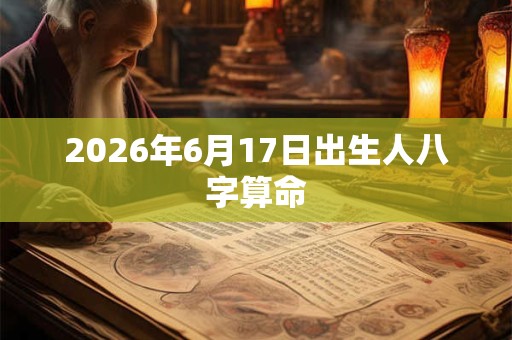 2026年6月17日出生人八字算命