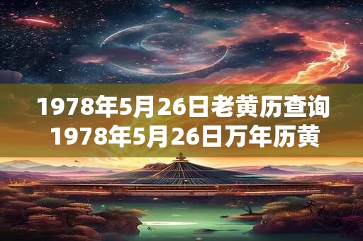 1978年5月26日老黄历查询 1978年5月26日万年历黄道吉日
