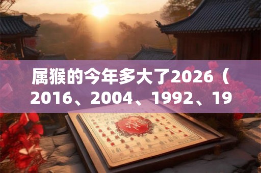 属猴的今年多大了2026（2016、2004、1992、1980、1968）