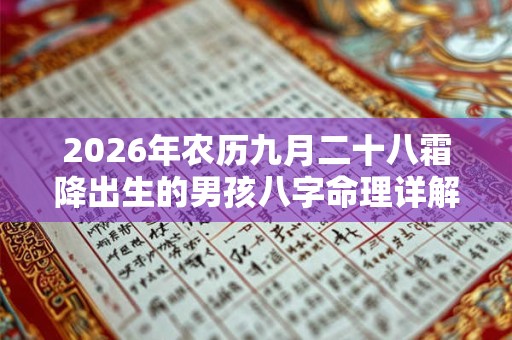 2026年农历九月二十八霜降出生的男孩八字命理详解