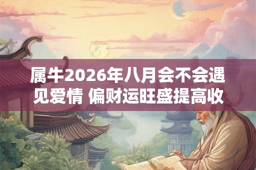 属牛2026年八月会不会遇见爱情 偏财运旺盛提高收入