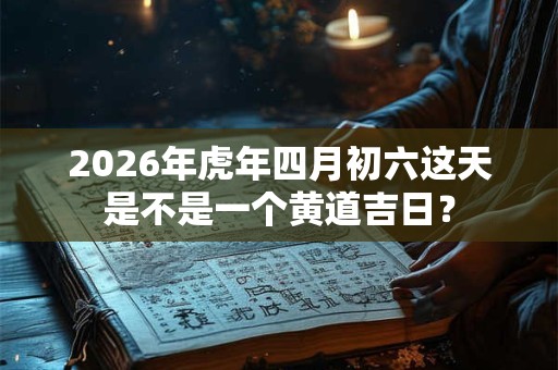 2026年虎年四月初六这天是不是一个黄道吉日？