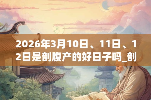 2026年3月10日、11日、12日是剖腹产的好日子吗_剖腹产可以吗