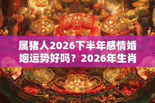 属猪人2026下半年感情婚姻运势好吗？2026年生肖猪的爱情运势好不好